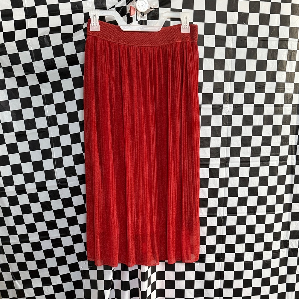 Metro Wear Vibrant Red A-Line Skirt